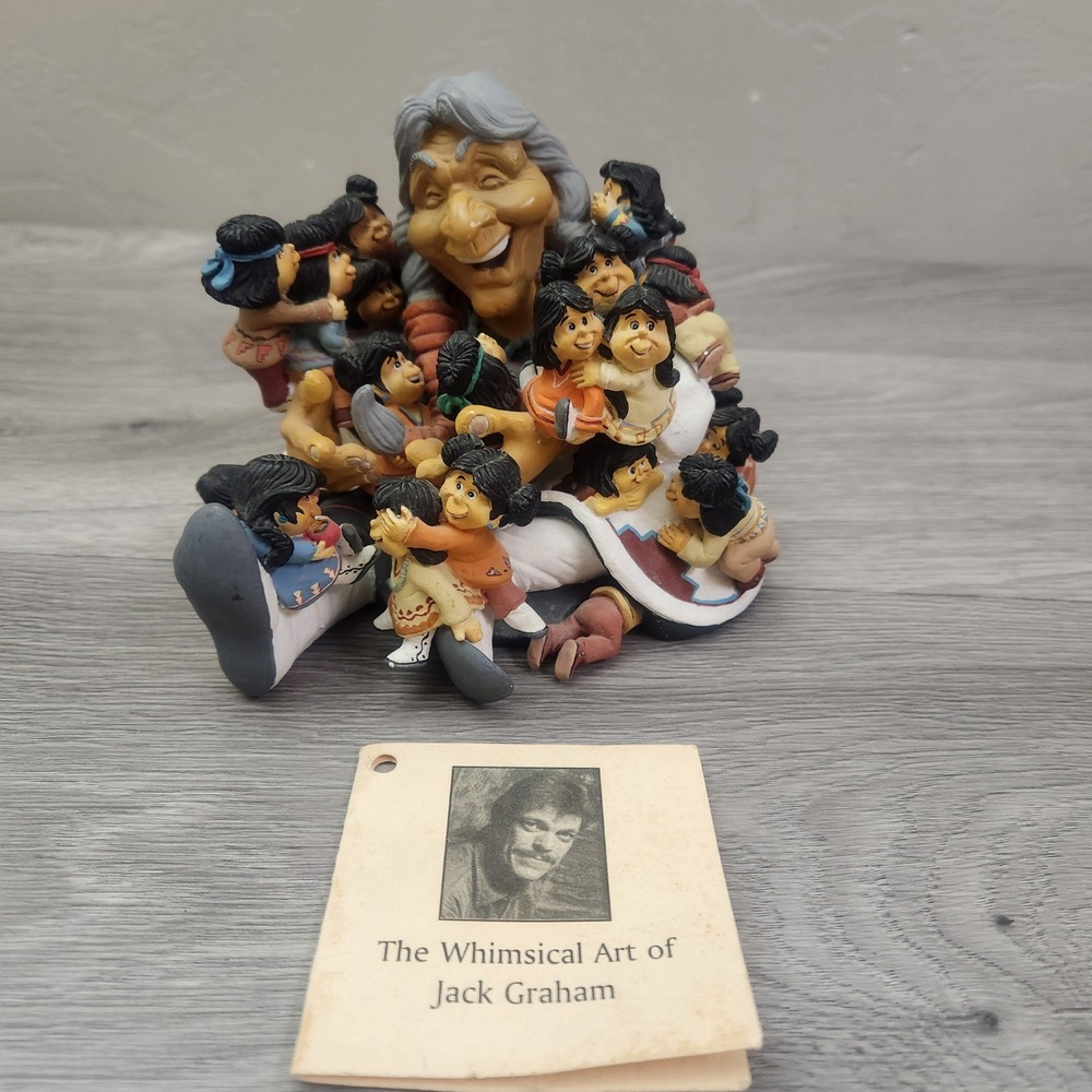 Jack Graham Storyteller‎ Sculpture Native American Children Whimsical Art 1999